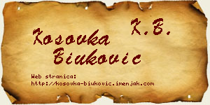 Kosovka Biuković vizit kartica